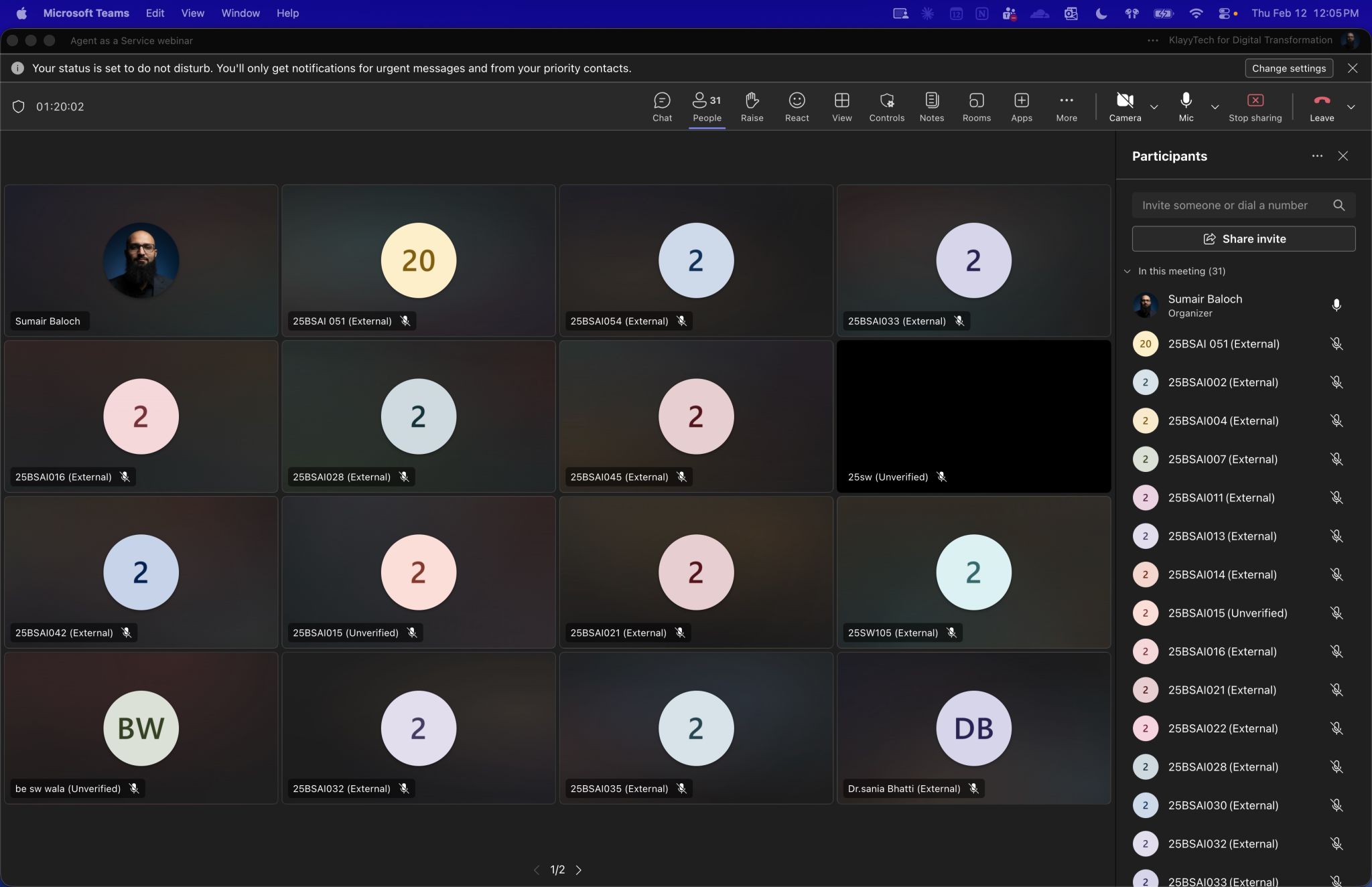 31 participants joined the live session from across the university